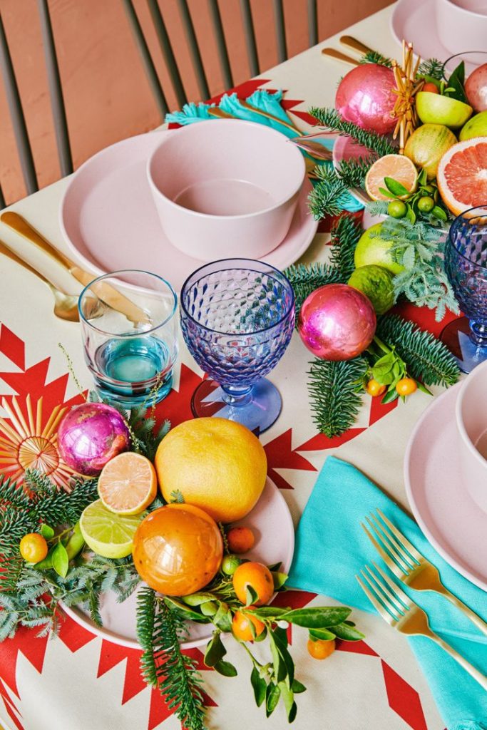 Colourful table settings