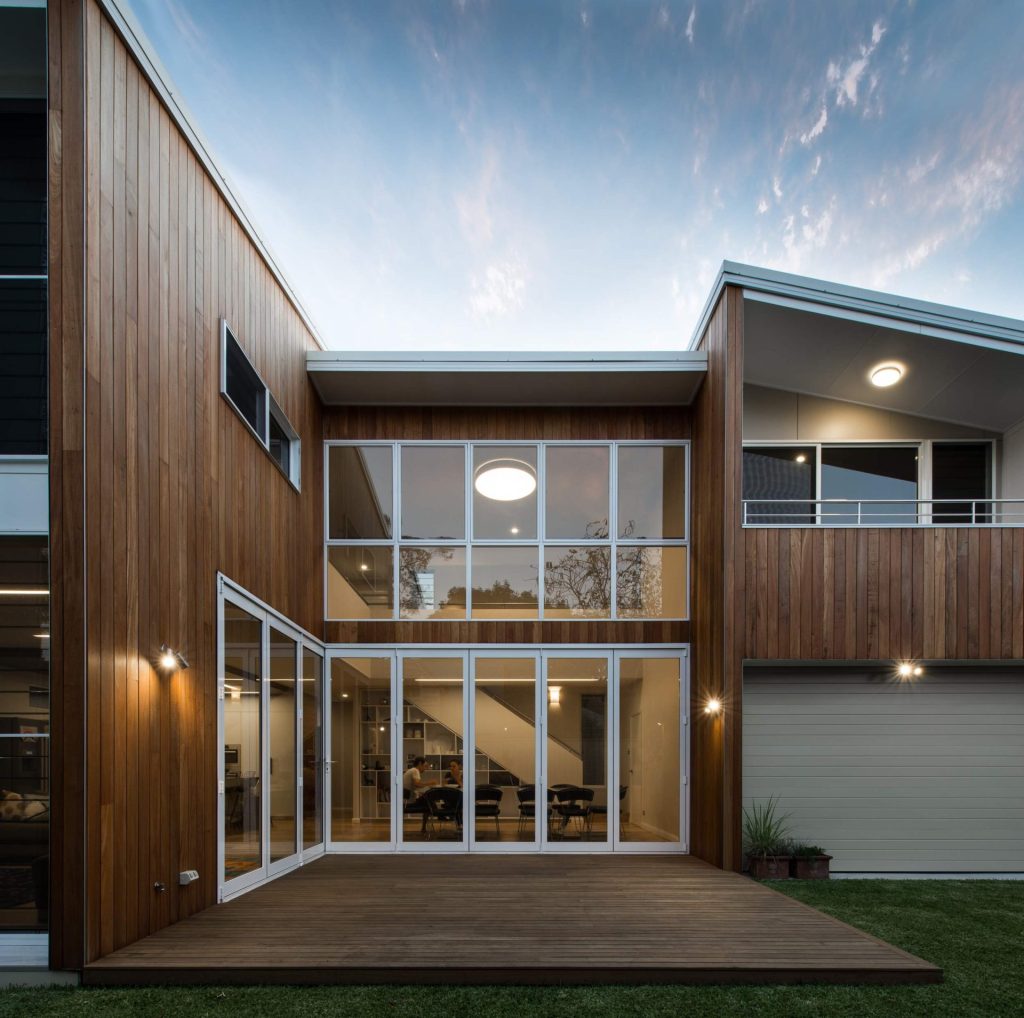 Modern House with Aluminium door frames - photo credit midcoast windows