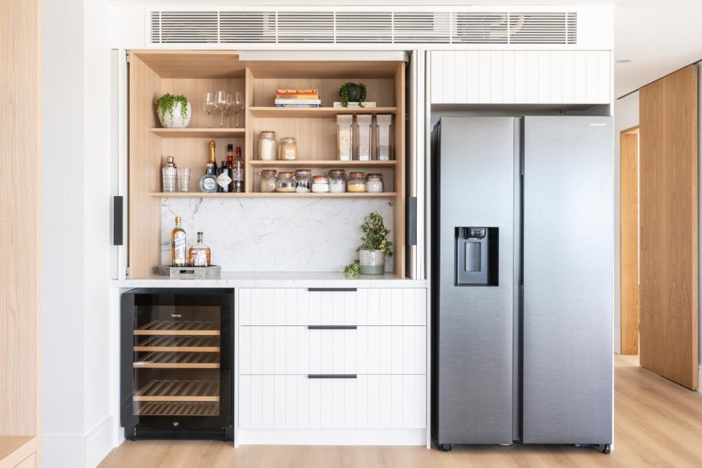 Built in bar in apartment renovation in Manly