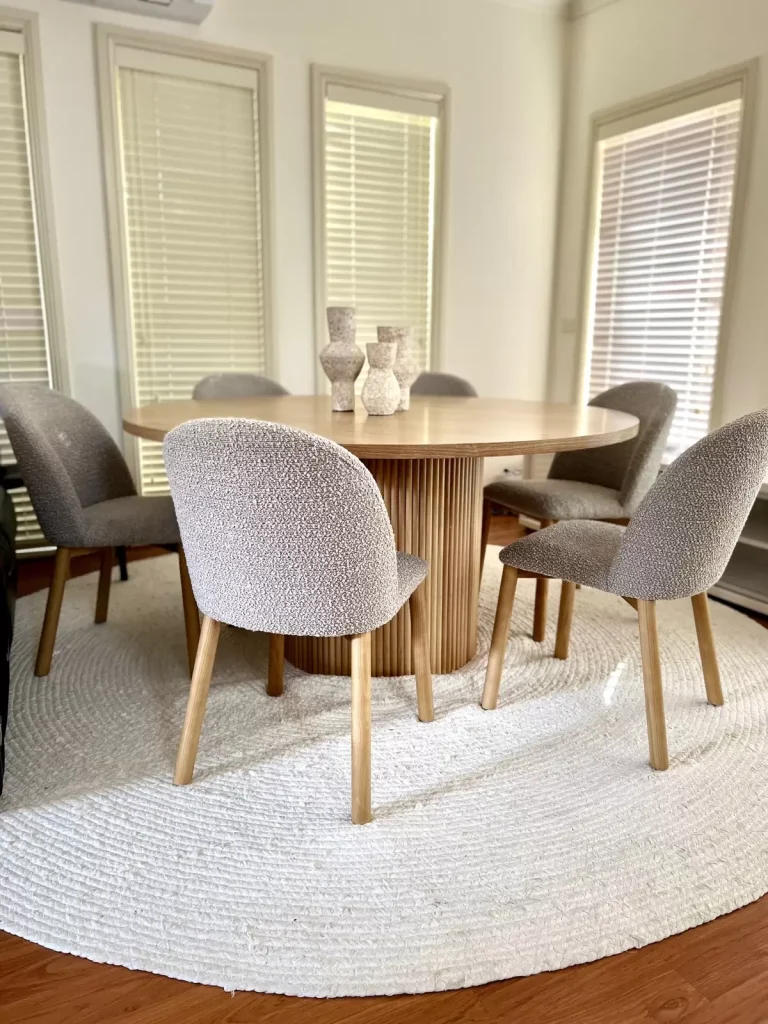Modern dining room with blinds. North Balgowlah