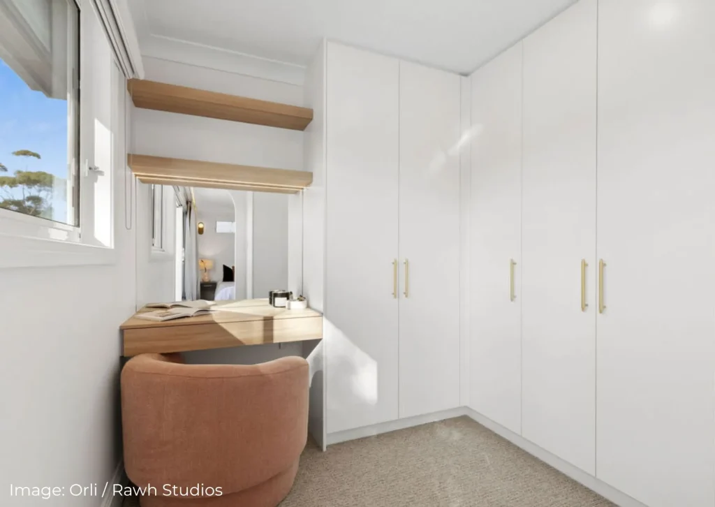 luxury walk in dressing room in a full home renovation in Collaroy